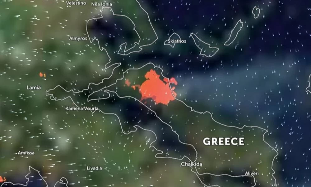 Πυρκαγιές: Δείτε τον χάρτη με τις φωτιές και τους ανέμους στην Ελλάδα